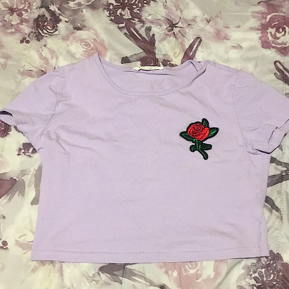 Purple Rose Crop Top